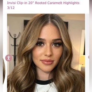 Glam-Seamless Clip-ins 20”. Rooted Caramelt Highlights